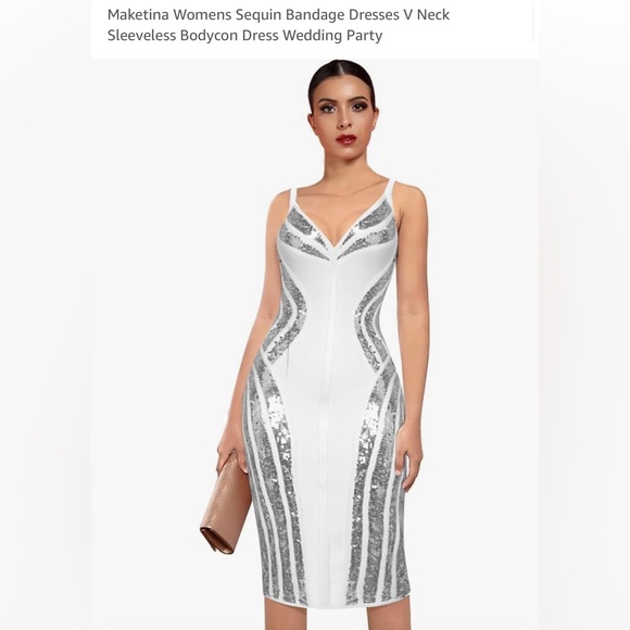 Sequin black bodycon/bandage dress NWOT. - Picture 3 of 3